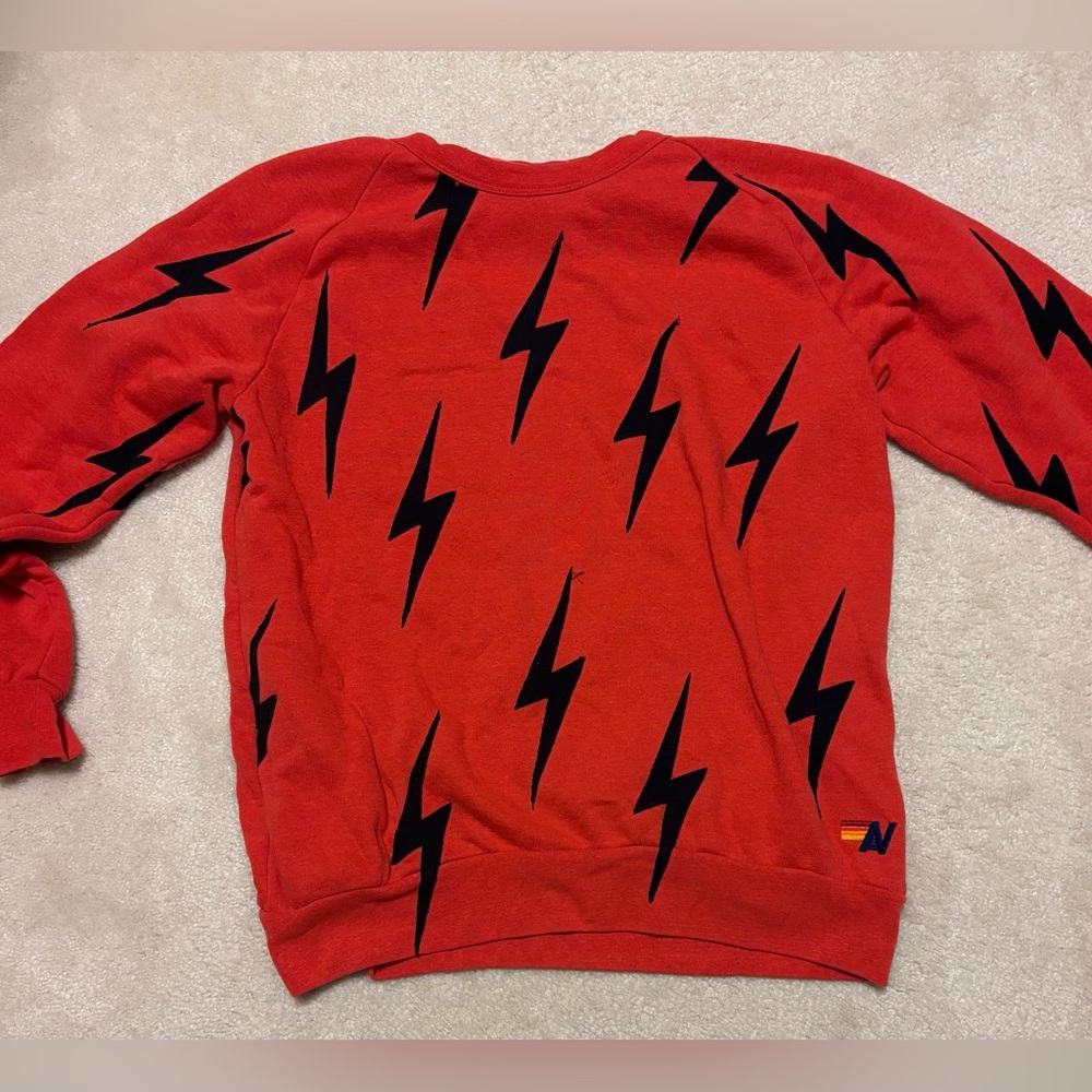 Unisex Aviator Nation Red Lightning Bolt Sweatshirt size M